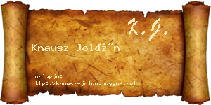Knausz Jolán névjegykártya