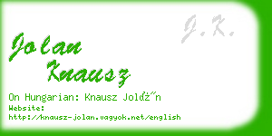 jolan knausz business card